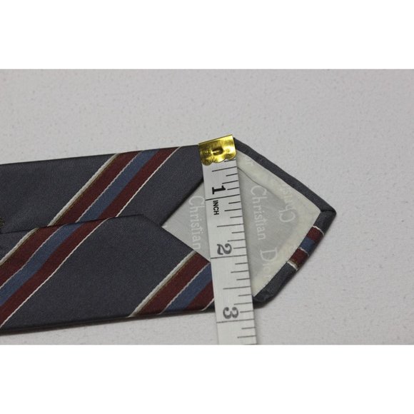 Christian Dior vintage gray striped‎ classic tie - Picture 10 of 10